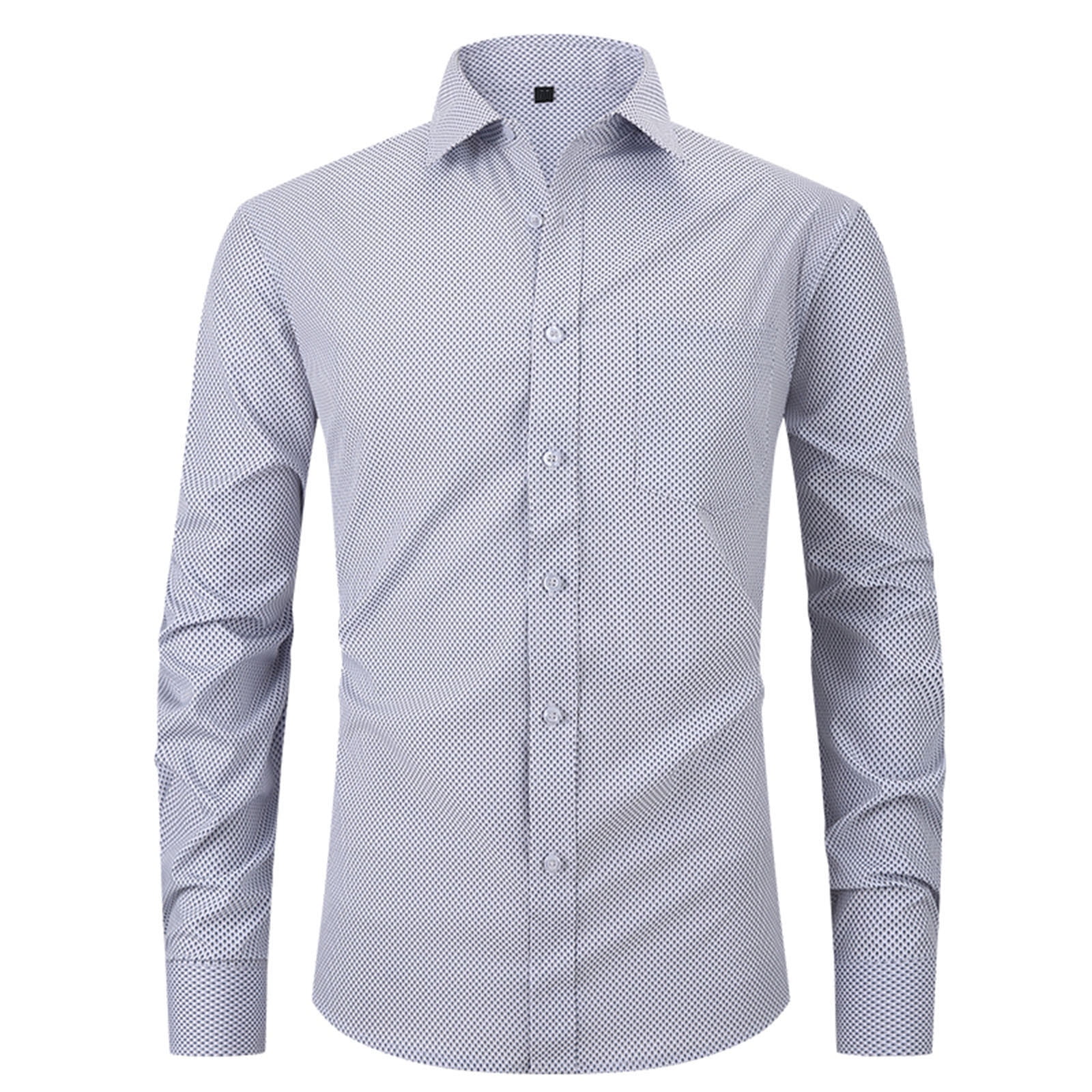 FAVIPT Business Dress Shirts for Men Long Sleeve Button Down Shirts for ...