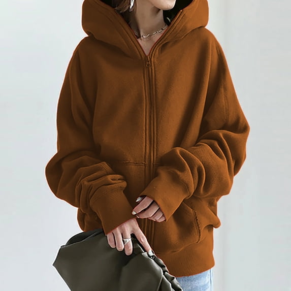 FAVIPT Casual Zip Up Hoodies for Women,Hoodies for Women Casual Full Zip Up Hoodie Comfortable Womens Long Hoodies Fall Winter Fashion Sweatshirts with Pockets