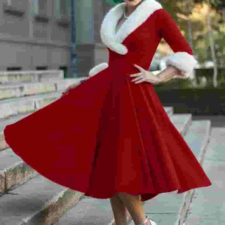 Fancy Dress Womens Christmas Day Dresses Santa Dresses For Adults
