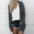 thumbnail image 1 of FAVIPT Dark Grey Cardigan Women Womens Cardigans Lightweight 2024 Fall Oversized Plain Solid Color Jacket Outwear Long Sleeve Open Front Casual Sweater Cardigan with Pockets, 1 of 9