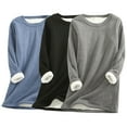 thumbnail image 1 of FAVIPT Fleece Lined Womens Sweatshirt Pack of 3 Warm Sherpa Lined Fleece Crewneck Sport Sweatshirt Pullover Solid Loungewear Tops 2024 Dark Gray,M, 1 of 5