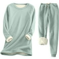 thumbnail image 1 of FAVIPT Fleece Sweatsuit 2 Piece Women Warm Sherpa Lined Crewneck Tracksuit Outfit,Women's Winter Thermal Fleece Joggers Pants Athletic Active Sweatpants, 1 of 5