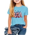 thumbnail image 1 of FAVIPT Girl Patriotic Shirt Kids 250th Anniversary Tshirts Stars and Stripes Shirts Red White Blue Independence Day Tops Blue,11-12 Years, 1 of 7
