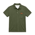 thumbnail image 1 of FAVIPT Girls Button Down Shirts Back to School Boys Collared Short Sleeve Tops Casual Trendy Preppy T-Shirt with Pocket Army Green,7-8Years, 1 of 8