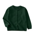 thumbnail image 1 of FAVIPT Girls Cardigan Sweater Long Sleeve Crewneck Button Down Cardigans Casual Solid Cute Knitted Jacket Army Green,5-6 Years, 1 of 6
