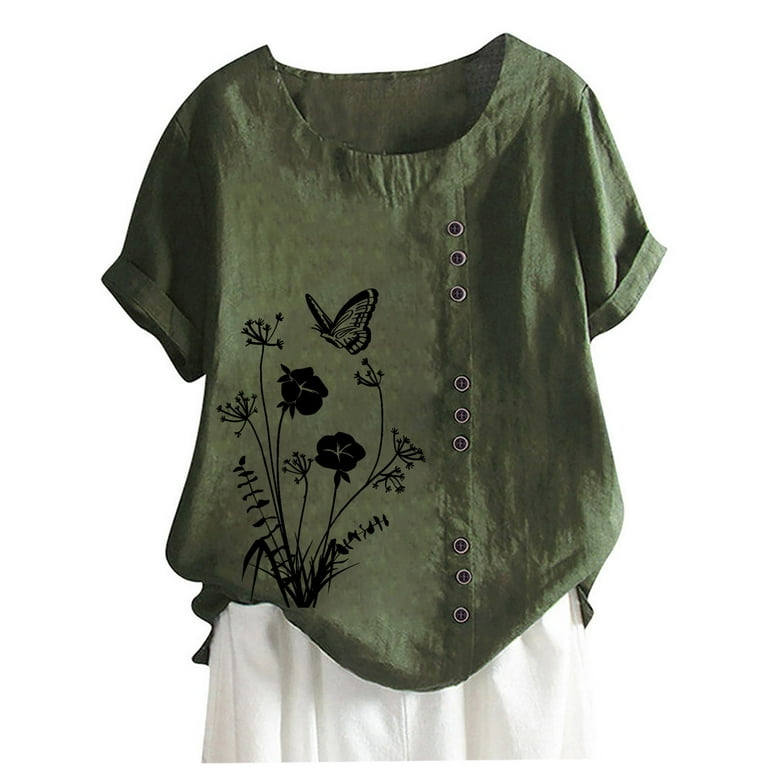 Casual Floral O Neck T-Shirts Casual Floral O Neck T-Shirts