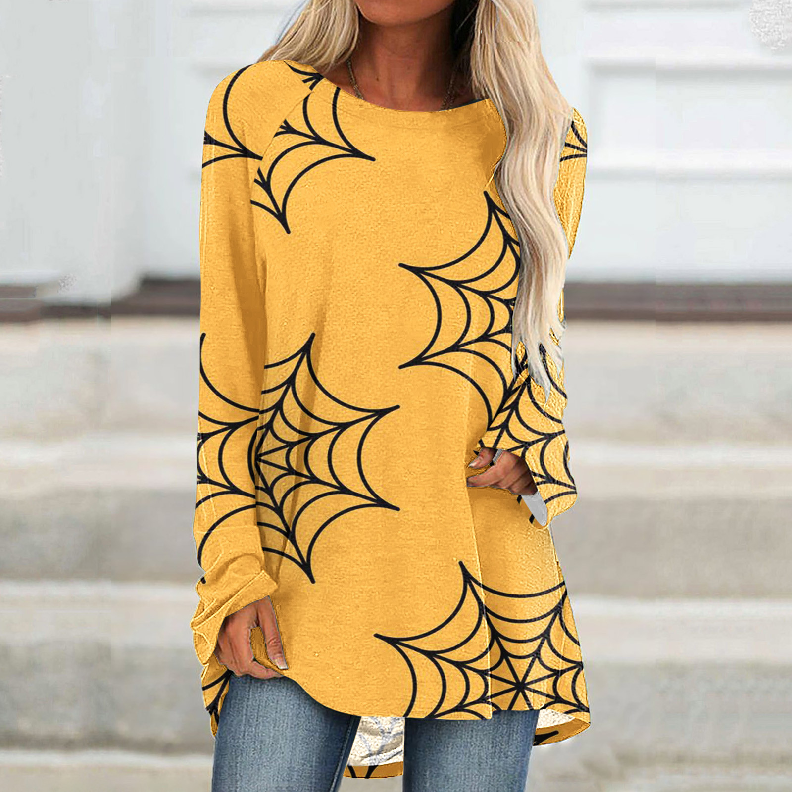 FAVIPT Halloween Long Sleeve Tshirts Women Plus Size,Womens Halloween