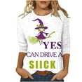 thumbnail image 1 of FAVIPT Halloween Shirts for Women Vintage Novelty withes Print Blouses 3/4 Sleeve Round Neck Funny Party Tees Casual Trendy Fall 2025 Tops White,XXXL, 1 of 5