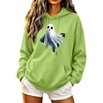thumbnail image 1 of FAVIPT Halloween Sweatshirts for Women Ghost Drawstring Pocket Long Sleeve Oversized Hoodies Cute Spooky Season Casual Pullover Green,M, 1 of 5