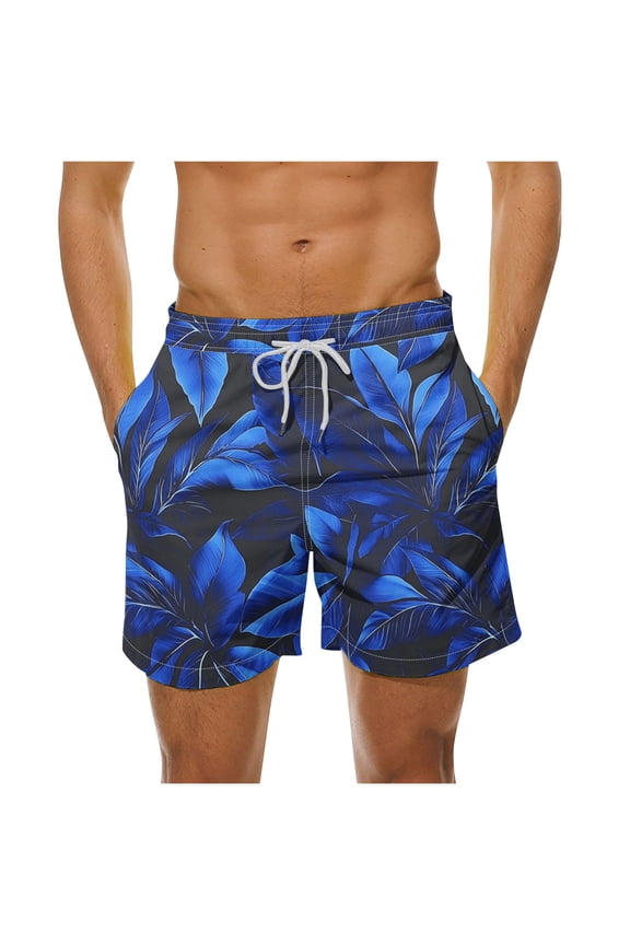 Hawaiian Shorts for Men with Pockets Quick Dry Swimtrunks Drawstring Elastic Waist Beach Shorts Summer Vacation Board Surf Shorts Multicolor,S