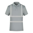 thumbnail image 1 of FAVIPT High Visibility Shirt for Men Short Sleeve Reflective Safety T Shirts Construction Tops Quick Dry Lapel Buttons Summer Work Shirts 2025 Gray,XL, 1 of 4