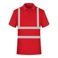 thumbnail image 1 of FAVIPT High Visibility Shirt for Men Short Sleeve Reflective Safety T Shirts Construction Tops Quick Dry Lapel Buttons Summer Work Shirts 2025 Red,XXXL, 1 of 4