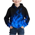 thumbnail image 1 of FAVIPT Hooded Sweatshirt Kids Fall Winter Boys Flame Print Long Sleeve Hoodies Shirts Casual Pull Over Hoodie Tops with Pockets Blue,9 Years, 1 of 7