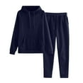 thumbnail image 1 of FAVIPT Hooded Sweatsuits Women 2 Piece Outfit Fall Fashion 2025 Outfits Jogger Lounge Baggy Tracksuit Set Hooded and Long Pant with Pockets Navy,XL, 1 of 7