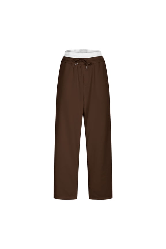 Joggers Pants with Pockets for Men Outdoor Hiking Jogging Cargo Pants Elastic Waist Drawstring Trousers Casual Fashion Slim Pants Brown,S