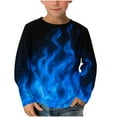 thumbnail image 1 of FAVIPT Kids Long Sleeve T-Shirts Boys Girls Flame Print Round Neck Tees Casual Cute Comfortable Pullover Tops 4 Years, 1 of 4