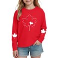thumbnail image 1 of FAVIPT Kids Long Sleeve Tshirts Boys Girls Maple Leaf Print Crewneck Tees Casual Cute Comfortable Pullover Tops Red,7 Years, 1 of 8