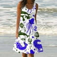thumbnail image 1 of FAVIPT Ladies Sundress Knee Length Summer Dresses for Women 2024 Sleeveless Boho Beach Sundress Floral Flowy Swing Mini Dress Casual Summer Loose Fit Dresses Blue, 1 of 5
