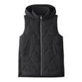 thumbnail image 1 of FAVIPT Lightweight Hooded Vest Women Sleeveless Zip Up Jackets Side Split Quilted Puffer Coats Winter Thermal Outerwear with Pockets Black,XXL, 1 of 5