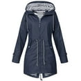 thumbnail image 1 of FAVIPT Long Rain Jacket Women Waterproof with Hood Rain Coat 2024 Clearance Plus Size Lightweight Raincoat Windbreaker Pink XXL, 1 of 3
