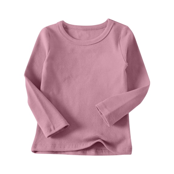 FAVIPT Long Sleeve T-Shirt for Kids Boys Girls Soft Cotton Crewneck Basic Layering Tees Casual Solid Color Comfort Pullover 10-11 Years