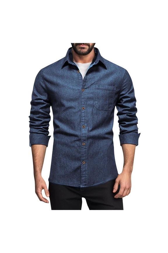 Long Sleeve Tactical Shirts for Men Outdoor Hiking Button Up Tops Ripstop Military Work Shirts Solid Color Lapel Shirts 2025 Blue,S