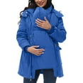 thumbnail image 1 of FAVIPT Maternity Coat for Women Zip Up Button 3 in 1 Baby Wearing Jacket Thickened Quilted Puffer Down Hoodies with Pockets 2025 Blue,XXL, 1 of 7