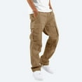 thumbnail image 1 of FAVIPT Men Cargo Pants with Pockets Big and Tall Clearance Sale Outdoor Straight Type Walking Pants Trousers 2024 Khaki 2XL, 1 of 9