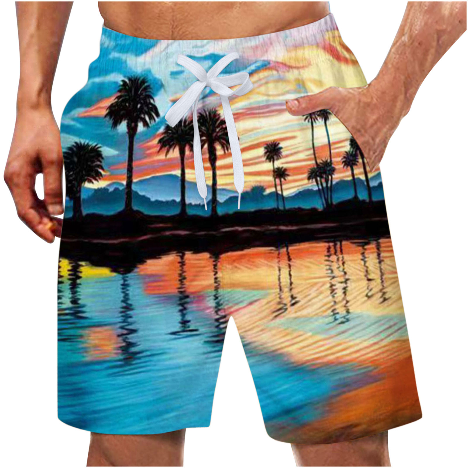 FAVIPT Men Swim Trunks Short,Men's Swim Trunks Quick Dry Board Shorts