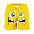 thumbnail image 1 of FAVIPT Men's Beach Holiday Swim Trunks Quick Dry Summer Casual Shorts Funny Cartoon Face Print Swimwear Yellow,S, 1 of 5