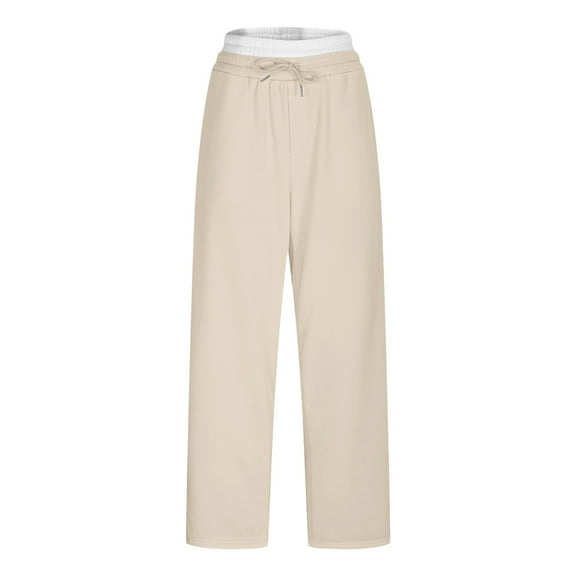 FAVIPT Men's Casual Joggers Pants Drawstring Elastic Waist Chino Pants Outdoor Hiking Jogging Track Pants Slim Fit Pockets Trousers 2025 Beige,L