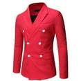 thumbnail image 1 of FAVIPT Men's Casual Suit Double Breasted Blazer,Business Blazer Solid Color Formal Dress Coat Jacket Notch Lapel Personality Tailored Suit, 1 of 7