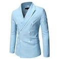 thumbnail image 1 of FAVIPT Men's Casual Suit Double Breasted Blazer,Business Blazer Solid Color Formal Dress Coat Jacket Notch Lapel Personality Tailored Suit, 1 of 4