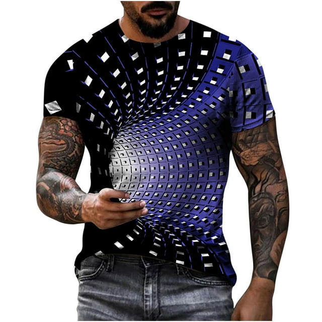 FAVIPT Men's Fashion TShirt 2023,3D Optical Illusion Print TShirts