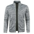 thumbnail image 1 of FAVIPT Men's Fleece Jacket Full Zip Cardigan Jackets Stand Collar Zipper Cardigan Sweatshirts Soft Warm Coat with Zip Pocket 2025 Gray,XXXXXL, 1 of 4