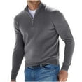 thumbnail image 1 of FAVIPT Men's Fleece Quarter Zip Pullover Big and Tall Long Sleeve Wool Pullover for Men Warm Ribbed Knit Sweaters 2025 Gray,XXXXXL, 1 of 5