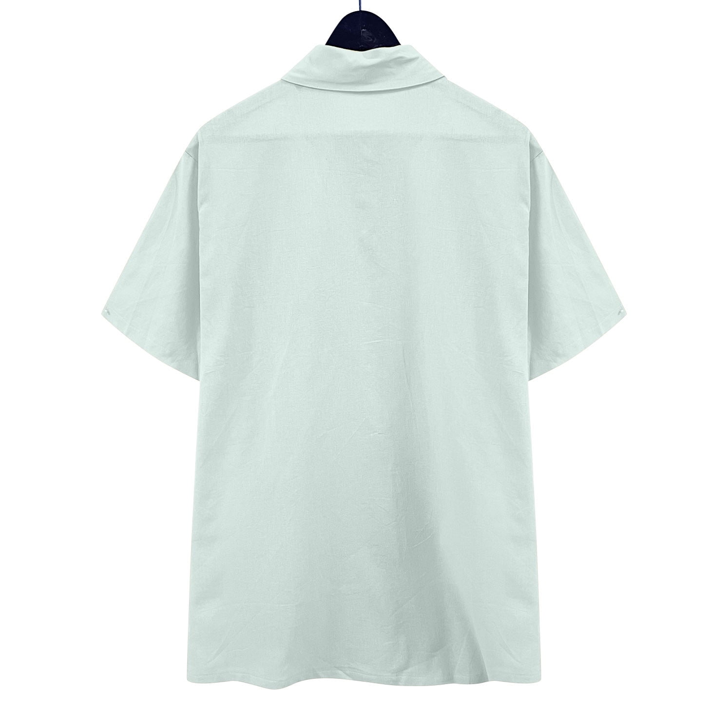 FAVIPT Men's Linen Shirts Casual Button Down Short Sleeve Summer Beach ...