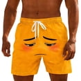 thumbnail image 1 of FAVIPT Men's Quick Dry Swim Trunks Summer Beach Holiday Casual Swimwear Funny Face Print Loose Shorts Yellow,M, 1 of 5