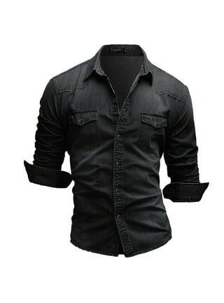 Wrangler Men's Shirt Long Sleeve Dark Denim with Snaps MS1041D