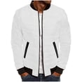 thumbnail image 1 of FAVIPT Men's Soft Puffer Coats Cold Weather Winter Warm Jackets Full Zip Padded Solid Casual Bomber with Pockets White,L, 1 of 8