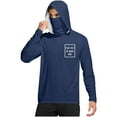 thumbnail image 1 of FAVIPT Men's Sun Shirts UV Protection Long Sleeve Printing Hooded Shirts Lightweight Rash Guard Shirts Outdoor Hiking Fishing Jackets with Mask Dark Blue,XL, 1 of 7