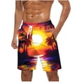 thumbnail image 1 of FAVIPT Men's Vacation Shoes Drawstring Stretch Waist Beach Shorts Quick Dry Hawaiian Print Shorts Board Surf Fashion Shorts with Pockets Summer 2025 Multicolor,XXXL, 1 of 5