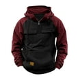 thumbnail image 1 of FAVIPT Mens 1/4 Zip Sweatshirts Hoodies,Tactical Hoodie Long Sleeve Hooded Sweatshirt Solid Color Mulit Pockets Cargo Sweatshirts Drawstring Outdoor Pullover Tops, 1 of 5