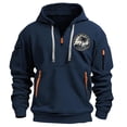 thumbnail image 1 of FAVIPT Mens American Flag Quarter Zip Pullover Hoodie,Men's Patriotic Hoodies USA Flag Print Graphic 1/4 Zipper Tops Vintage Tactical Workout Hooded Jacket 2025 Navy,L, 1 of 3