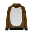 thumbnail image 1 of FAVIPT Mens Big and Tall Christmas Sweatshirt Casual Fashion Patchwork Pullover Fleece Padded Antlers Hooded Coffee,XXXL, 1 of 8