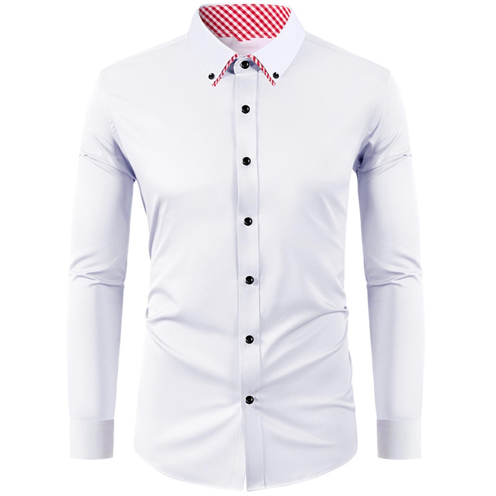 Come Wonka Men's Long Sleeve Button-Down Shirt - Regular Fit, Polyester-Spandex Blend, Business Casual - View #8