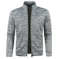 thumbnail image 1 of FAVIPT Mens Fleece Full Zip Jacket Lightweight Stand Collar Jackets Soft Warm Windproof Casual Coats with Zipper Pockets 2025 Gray,M, 1 of 4