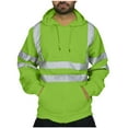 thumbnail image 1 of FAVIPT Mens Fr Hoodies High Visibility Safety Sweatshirt for Men Class 3 Reflective Zipper Jacket Hooded Pullover Hi-Vis Hoodie 2025 Green,XXXXL, 1 of 5