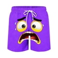 thumbnail image 1 of FAVIPT Mens Funny Cartoon Print Swimwear Quick Dry Summer Beach Swim Trunks Holiday Casual Loose Short Purple,XXL, 1 of 5