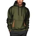 thumbnail image 1 of FAVIPT Mens Hooded Sweatshirt Long Sleeve Drawstring Plain Pullover Athletic Workout Training Sweatshirts with Pockets 2025 Army Green,XL, 1 of 3